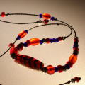 アンティーク ヴェネチアンフェザー ワックスコードネックレス　Antique Venetian Feather waxcord Necklace