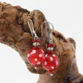 アンティーク ヴェネチアンファンシー レッドスカンク ピアス Antique Venetian Fancy Red Skunk Earrings