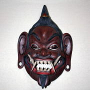 木彫舞踏面阿修羅　wooden mask asura