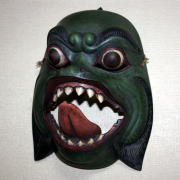 木彫舞踏面魔蛙　wooden mask kodok
